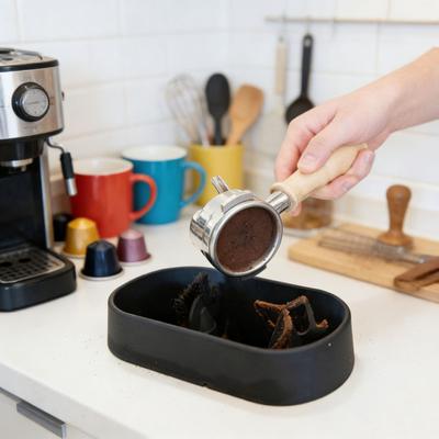 Coffee Portafilter Cleaning Kit Coffee Portafilter Stiff Cleaning Tools with Grounds Catcher Tray Brush Maintenance Kit for 51/53/58mm Portafilters