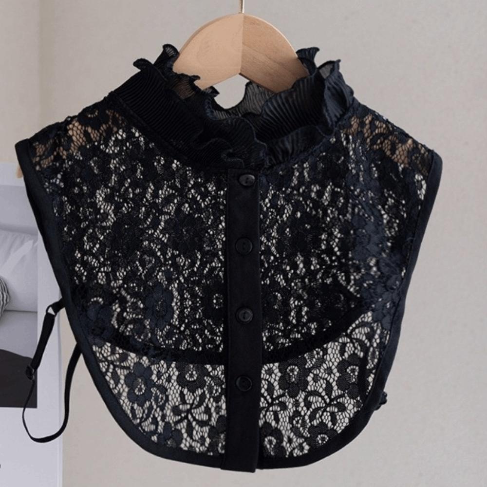 Easy To Match Lace Lapel Half Shirt Elegant Adjustable Neckline Detachable Fake Collar  Wedding