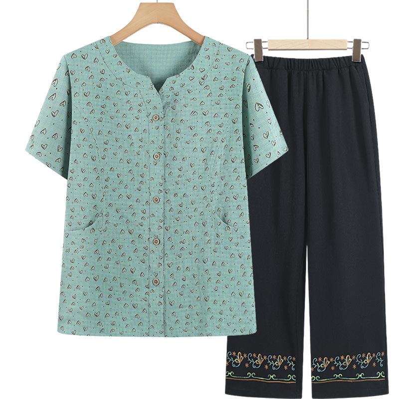 Cardigan de Algodón Puro de Manga Corta Estilo Nuevo 2026 para Mujeres de Mediana Edad y Mayores