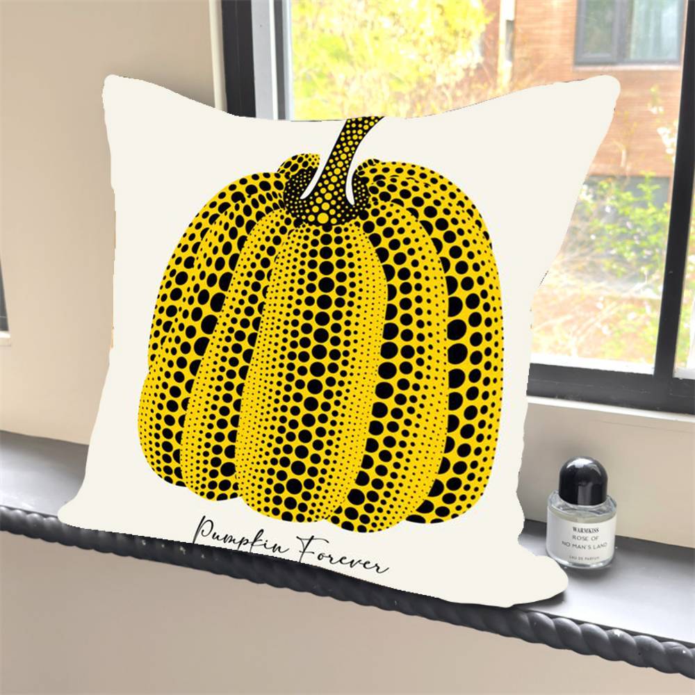 Yayoi Kusama Art Exhibition Pumpkin Flower Wall Art Pillow Case Square Pillow Bedroom Sofa Leisure Comfort Cushion Car