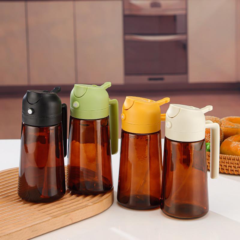 Dual-Use Automatic Oil Dispenser: Leak-Proof Glass Bottle for Spraying and Pouring, Large Capacity