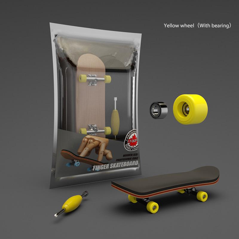 1Set Finger Skateboard Wooden Fingerboard Toy Professional Stents Fingers Skate Set Novelty Children Christmas Gift Puzzle Toy