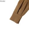 ZANZEA Camicetta a Maniche Lunghe da Donna e Gonne Lunghe Casual Set Completi Due Pezzi