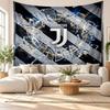 Nástěnná tapisérie Juventus FC, Závěsná dekorace z měkké látky, Dekorativní pozadí pro ložnici, Domácí nástěnné umění