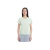 Li-Ning Fitness Series Simple Solid Color Round Neck Pullover Short Sleeve T-Shirt Women Tops Ice-Green ATSU490-6