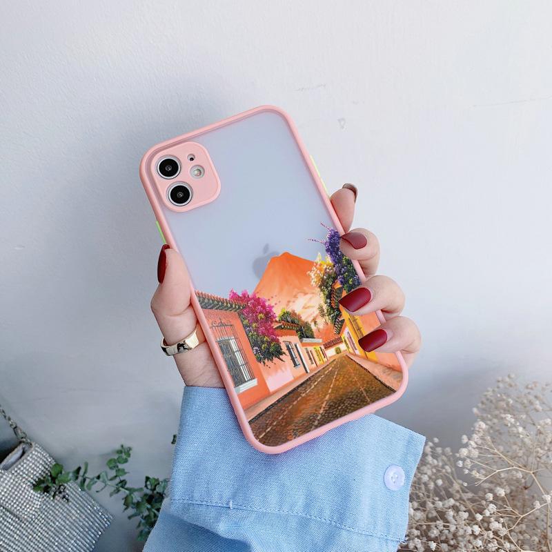 Oia Santorini Greece Church Hand Painted Print Phone Case for iPhone 15 14 11 12 13 Pro Max 6s 7 8 Plus SE2 X XR XS MAX Cover