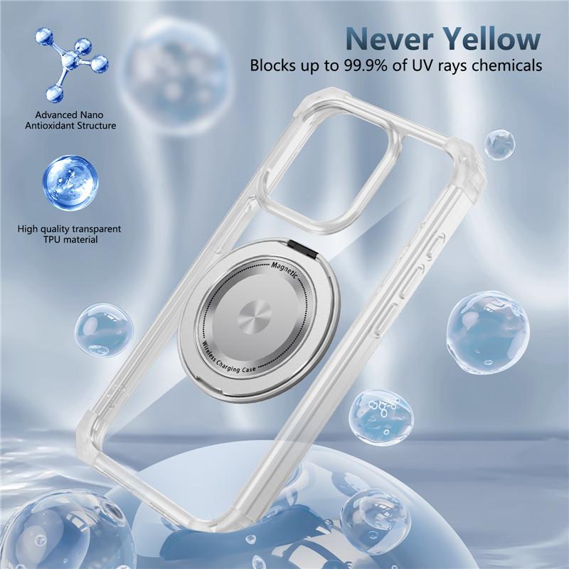 Transparent Magnetic Ring for Magsafe Wireless Charge Cases for IPhone 17 Air 16 Plus 15 14 13 12 11 Pro Max Shockproof Cover