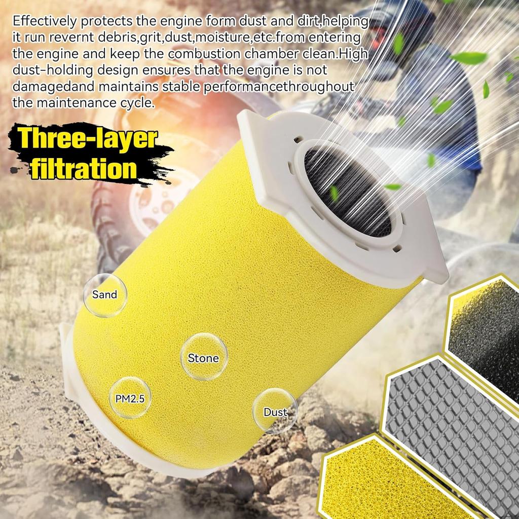 Air Filter & Guide & END CAP Kit For Yamaha Big Bear 350 Moto-4 250 350 Timberwolf 250 YFB250 1987-2000 Kodiak 400 YFM400FW 1993-1999