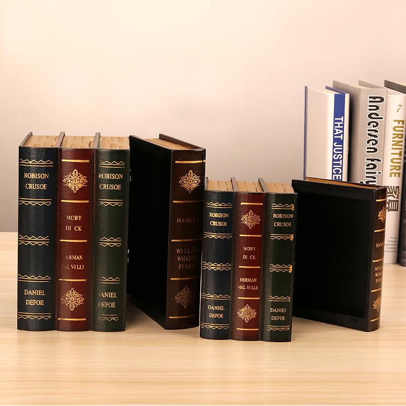Vintage Buchbox Organizer Mit Holzdesign Für Bürodekoration Und Schmuckaufbewahrung