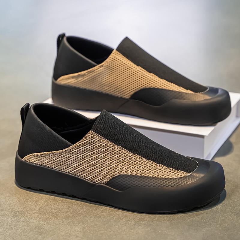 Outdoor men's shoes new spring mesh casual shoes soft sole versatile low-top shoes trend one-pedal lazy shoes