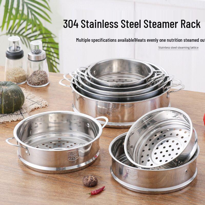 304 Stainless Steel Steamer Basket: Multi-Purpose Steaming Rack, Tray, Milk Pot, and Electric Wok Accessory.