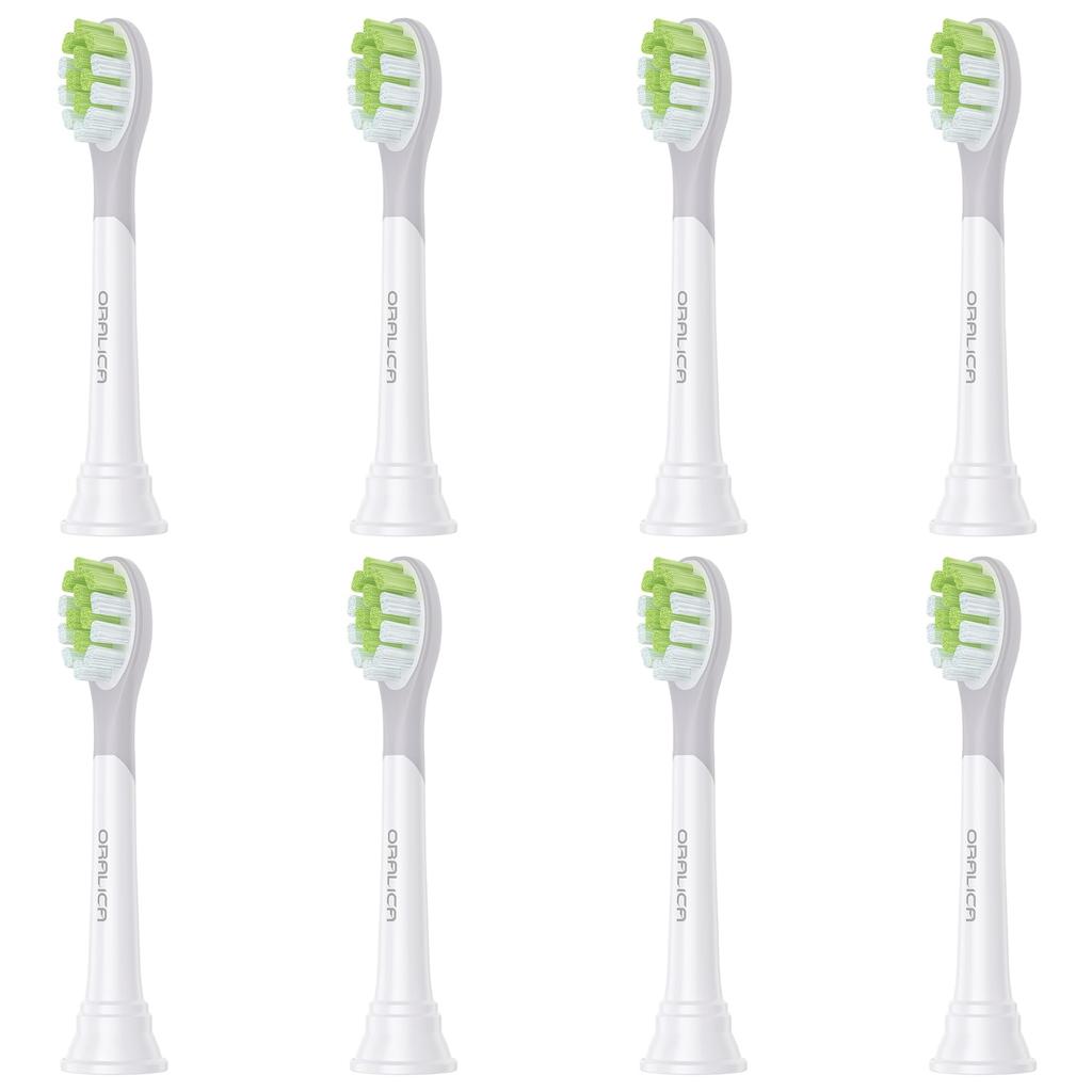 Oralica Compatible Brush Sets for Philips Sonicare Electric DiamondClean White Regular Pack of 8 [Japanese Brand] Toothbrushes, Plus, Size,