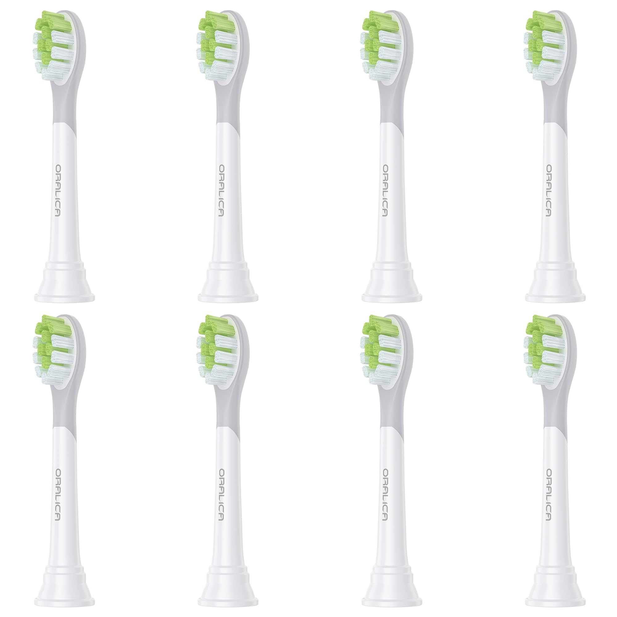 

Oralica Compatible Brush Sets for Philips Sonicare Electric DiamondClean White Regular Pack of 8 [Japanese Brand] Toothbrushes, Plus, Size, белый