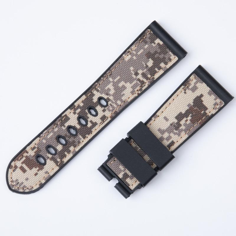 

26-22мм Холщовый Резиновый Браслет Ремешки для Часов Камуфляжный Ремешок для Часов для Бренда Garmin Diesel JEEP Panerai Luminor Diesel Наручный Ремешок Бренд 24mm
