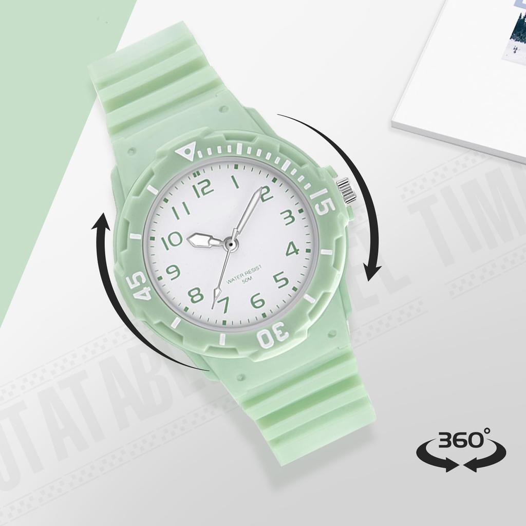 waterproof analog watch with urethane popular with students and simple and perfect as a gift Women's strap, girls, unisex,