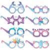 6/8/10/12/16 Pcs Game Dress Cartoon Mermaid Paper Glasses Paper Colorful Party Masks Animal Paper Masks Child
