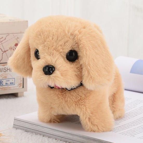 Kids Electric Plush Dog Toy Interactive Barking Nodding Movable Tail Walking Puppy Plushie Toddlers Educational Simulation Stuffed Animal Toy