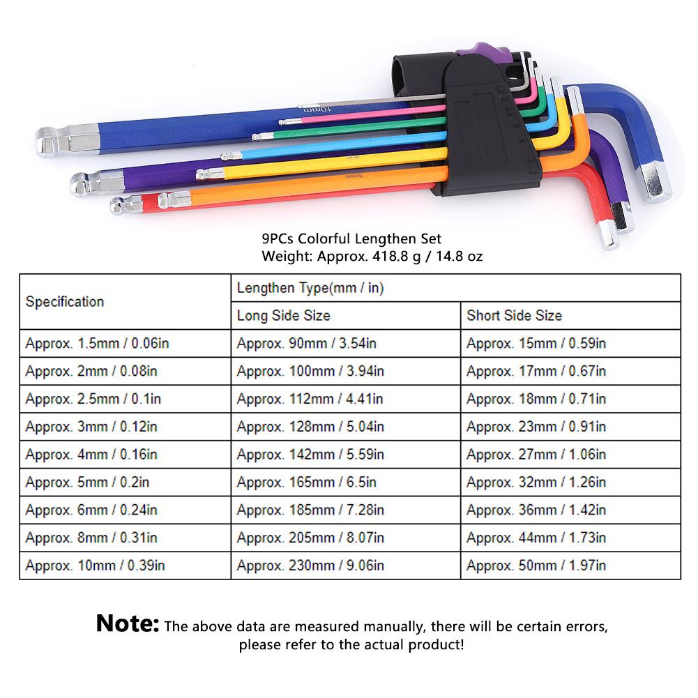 9PCs Hex Socket Wrench Ball Pattern Home Repair Hand Tool for Furniture  Machinery  Musical