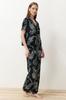 Women's Fashion Anthracite Animal Patterned Viscose Woven Pajama Set