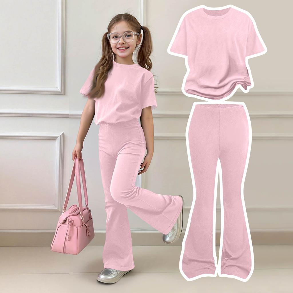 Baby Neugeborene Mädchen Jungen Lockeres T-Shirt + Hose Druck Outfits Set