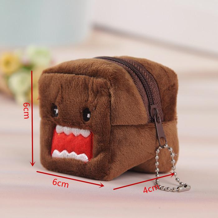 Kawaii Süßer Domo Kun Plüsch Schlüsselanhänger Münzbörse Anime Cartoon Taschenanhänger Weicher Flauschiger Schlüsselring für Fans Sammlung Geschenk