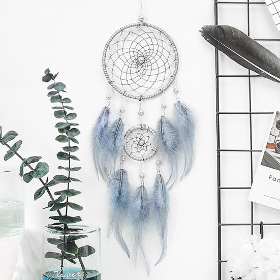 Handmade Fantasy Dreamcatcher Iron Circle Faux Pearl Home Hanging Decor