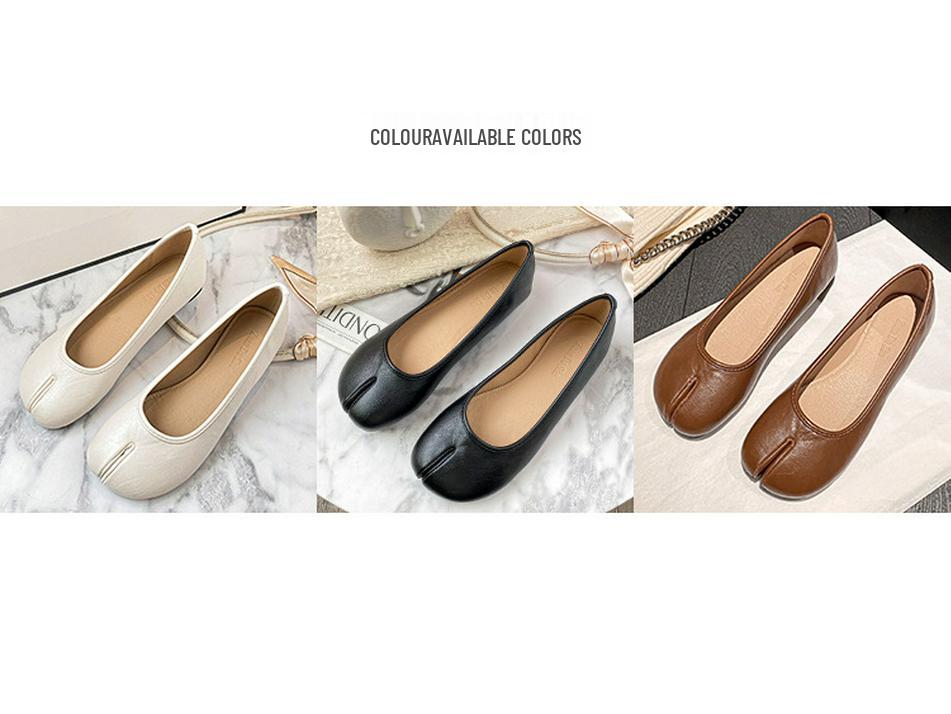 Women's Summer Pigskin Split-Toe Ballet Flats