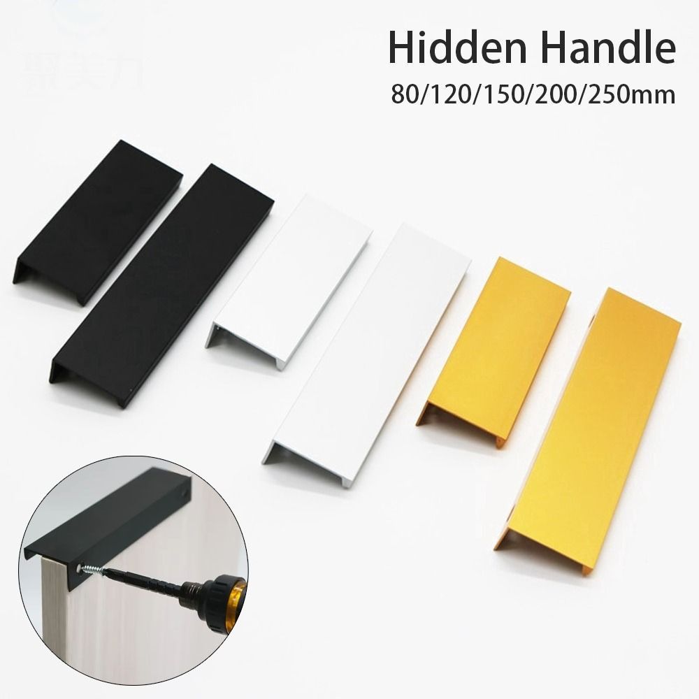 1Pcs Long Pull Hidden Handles With 16mm Screws Drawer Knobs Durable Cabinet Pulls  Home DIY