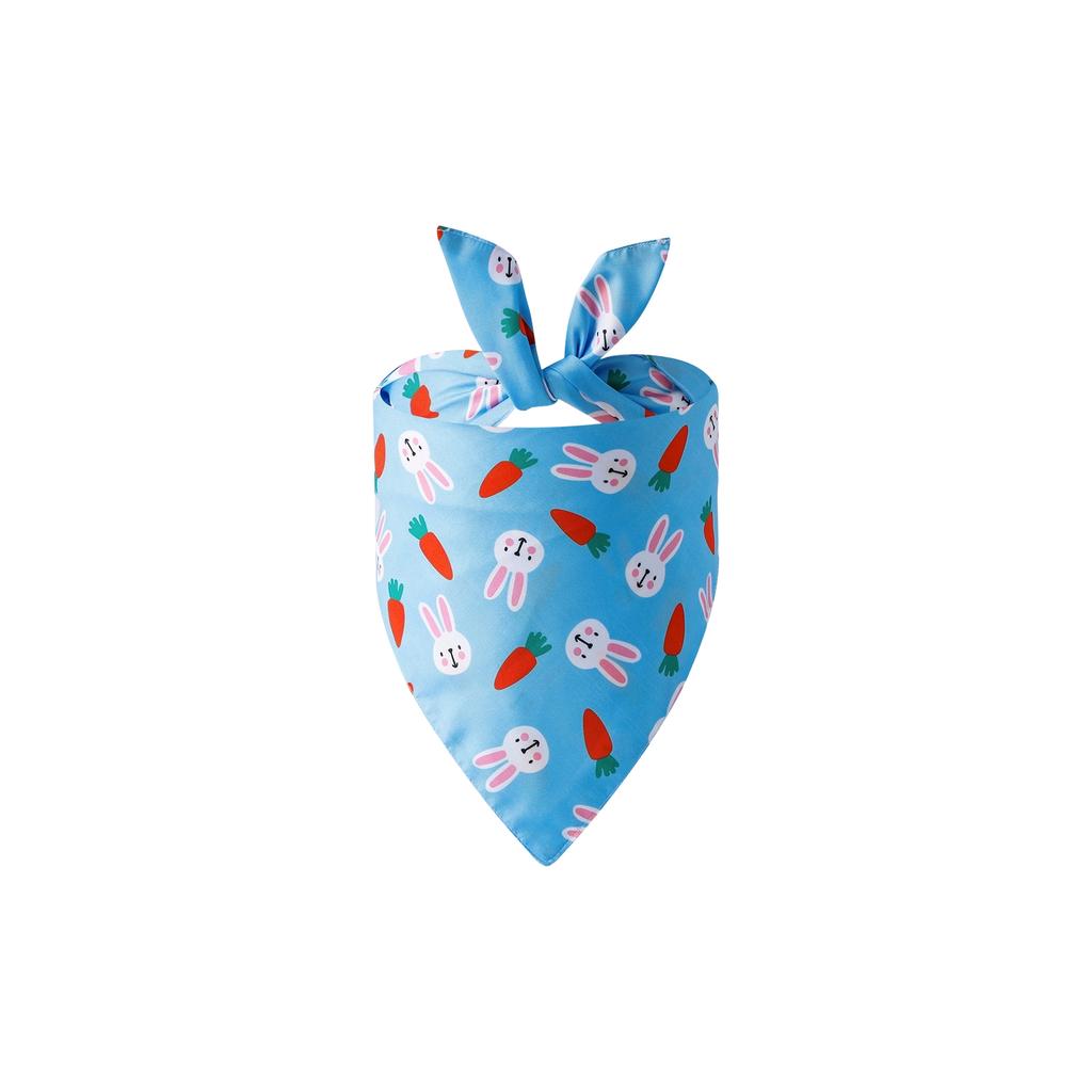 Bavette de chien pour Pâques avec motifs Lapin & Carotte, Foulard réversible pour animaux de compagnie pour tenues de fête