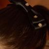 L’OMBRILLANT Adele Fleur Ribbon Hairpin (BLACK)
