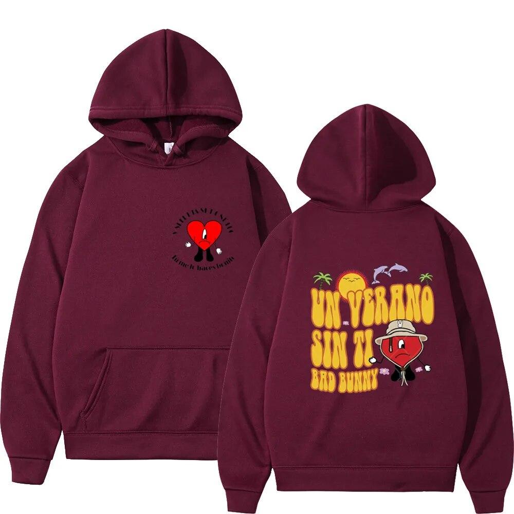 Hot 2022 Unisex Hoodies Hip Hop Bad Bunny UN VERANO SIN TI Print Harajuku Fleece Pullover Male Sweatshirt Women Hoody Clothing Tops