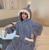 Tzrcyc Shark Romper Overalls, Thick and Cute Winter Pajamas, Long Sleeves, Warm Sleepwear, Fluffy, Perfect for Spring, Autumn, and Winter (Blue)