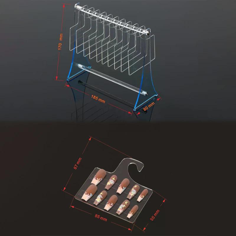 Transparent Acrylic Hook Style Nail Art Display Rack Board Gel Color Works Sample Exhibition Tools For Stand Manicure Tools