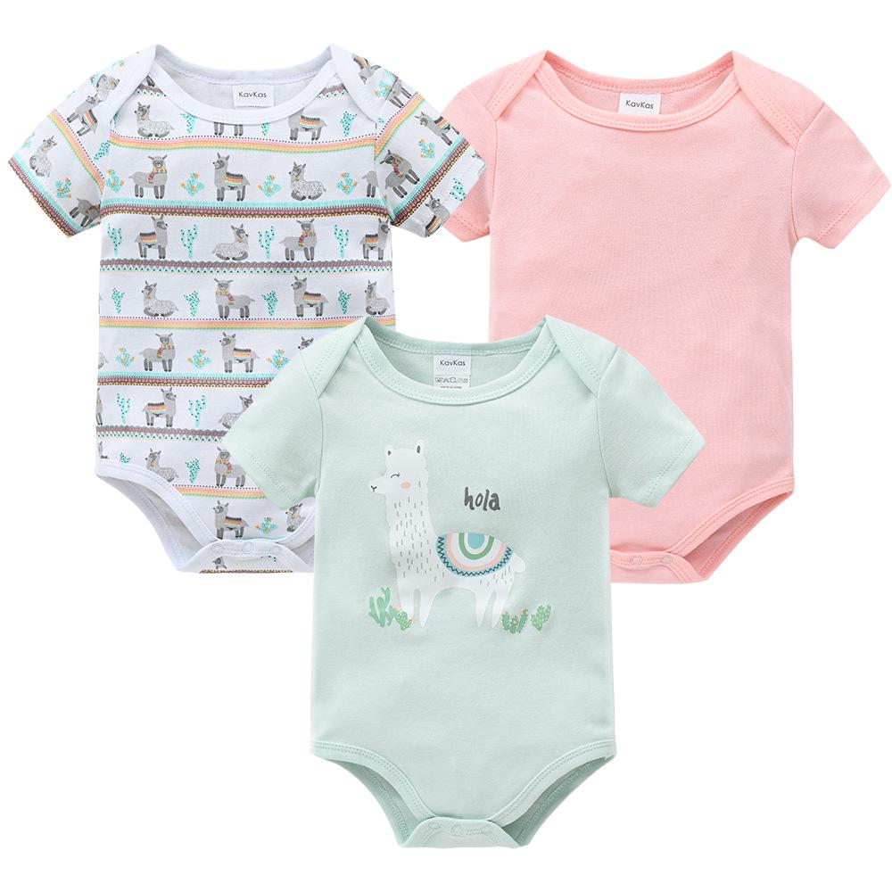 Унисекс Хлопковый Боди с Коротким Рукавом для Ползания Малыша 9-12 Months