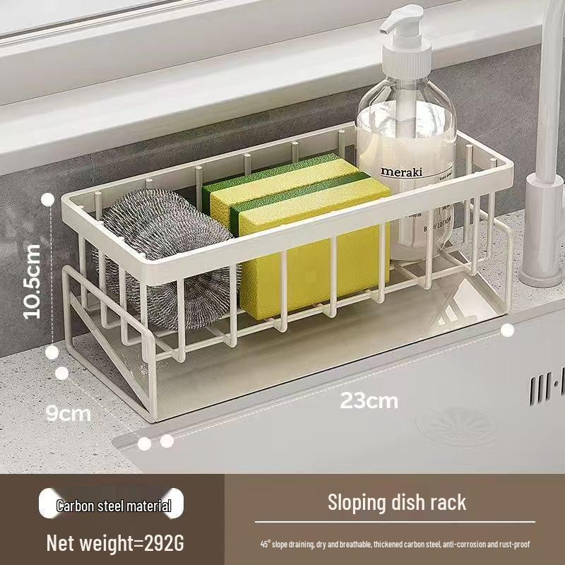 Sponge & Dishcloth Kitchen Storage Rack for Sink & Faucet