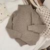 Ready Stock: Korean Kids' Half-High Collar Solid Color Knitted Pullover for Boys & Girls - Spring/Autumn