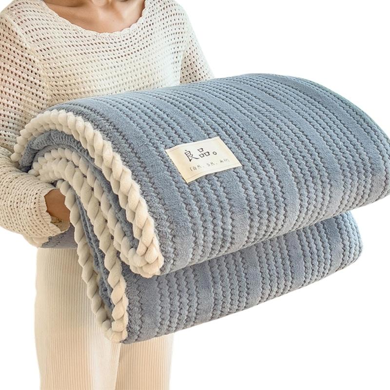 Soft Plushes Milk Velvet Jacquard Blanket, Flannel Reversible Throw Blanket for Sofa Bed Couch 120x200cm 150x200cm 120x200cm