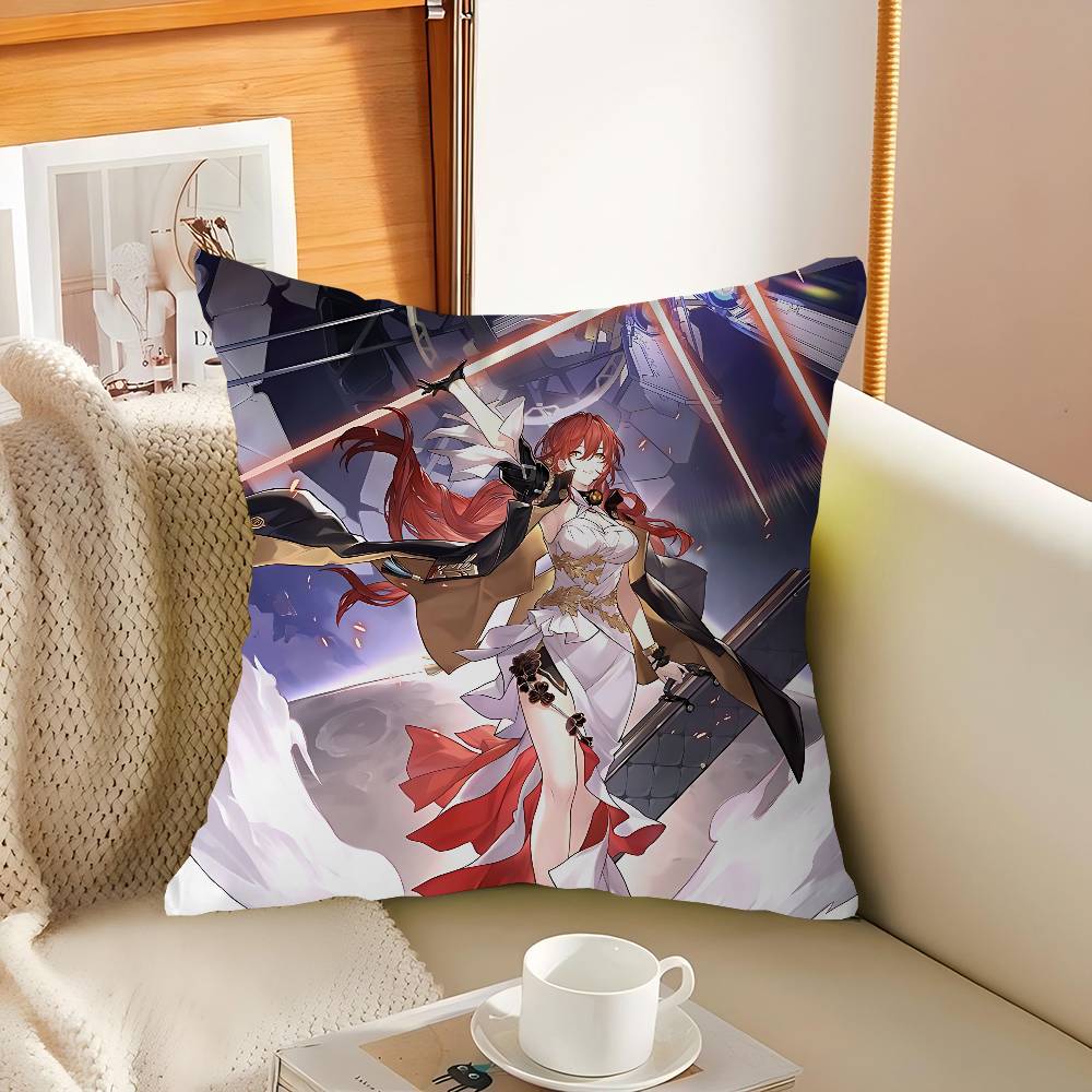 Honkai Impact 3rd Himeko Poszewka na poduszkę Wzór Poszewka na poduszkę Dekoracja Dekoracja świąteczna