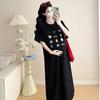 Lazy Wind Dress 2026 New Women's Summer Casual Loose Large Size Short-sleeved T-shirt Skirt Summer Maternity Skirt