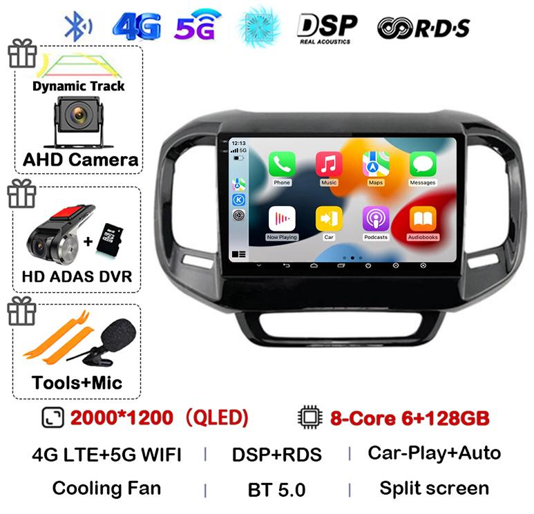 Android 14 Carplay Car Radio For FIAT Toro 2017 2018 2019 2020 2021 Auto Multimedia Video Player GPS Stereo 4G WIFI 360 Camera