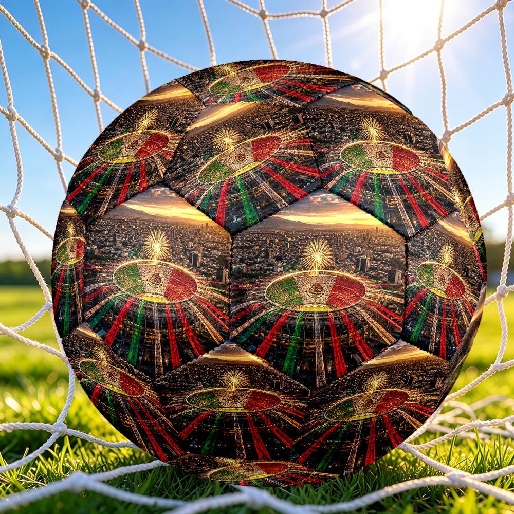 1pc Mexico Soccer Emblem Soccer Ball Size 5, Suitable for Practice Matches/tournament Training,Lightweight and Durable. Mxg7021
