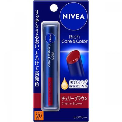 Nivea Rich Care Color Lip Cherry Brown 2g Spf20 Pa++