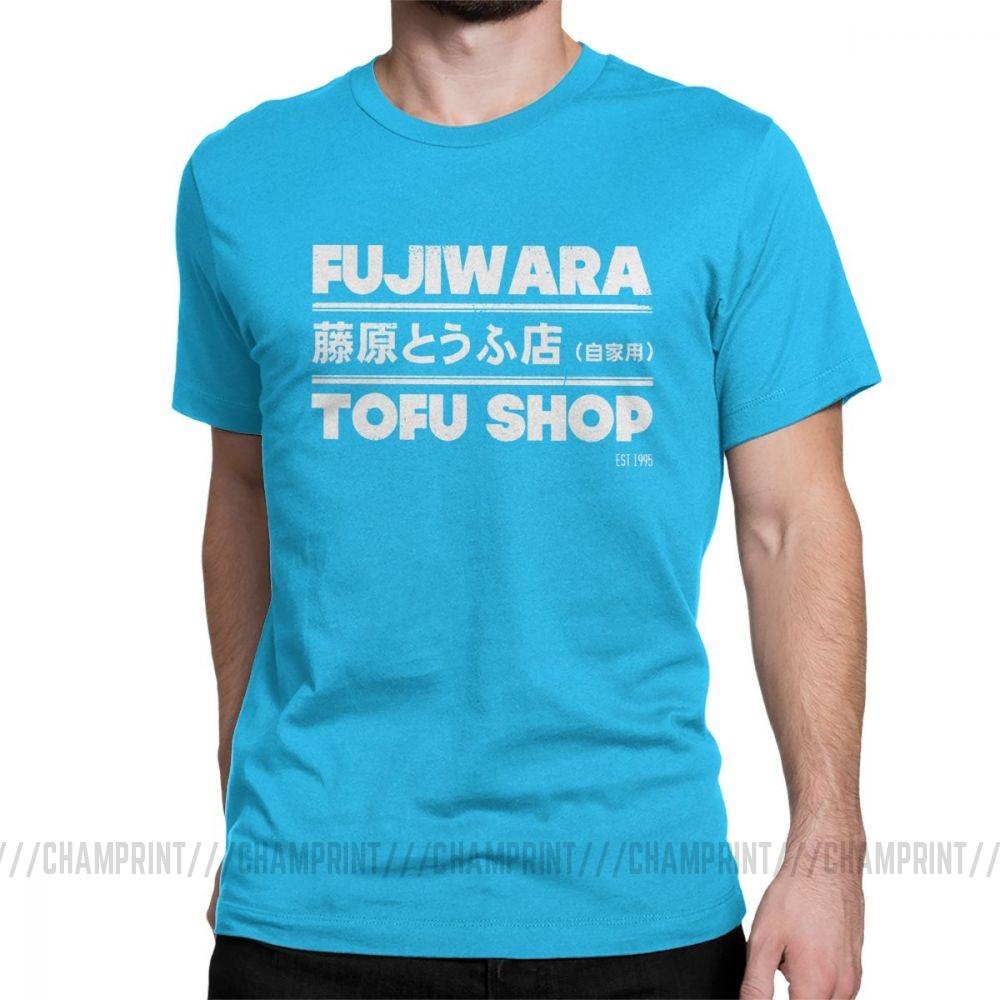 Anime Initial D Tees Fashion Fujiwara Takumi Fujiwara Tofu Shop T Shirt Men S Cotton Vintage