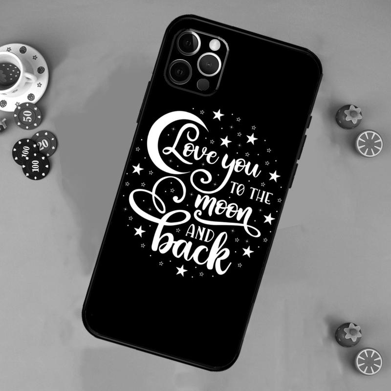 Love You To The Moon And Back Art Phone Case For iPhone 17 Air 13 16 15 11 12 14 Pro Max 13 12 mini 15 16 Plus 16e Cover Funda