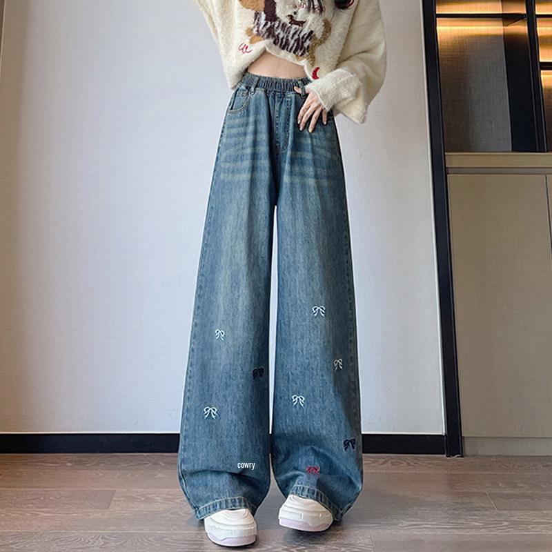 

Plus Size High Waist Wide Leg Jeans for Pear Shaped Women - Floor Length XXXL 140-150 cm