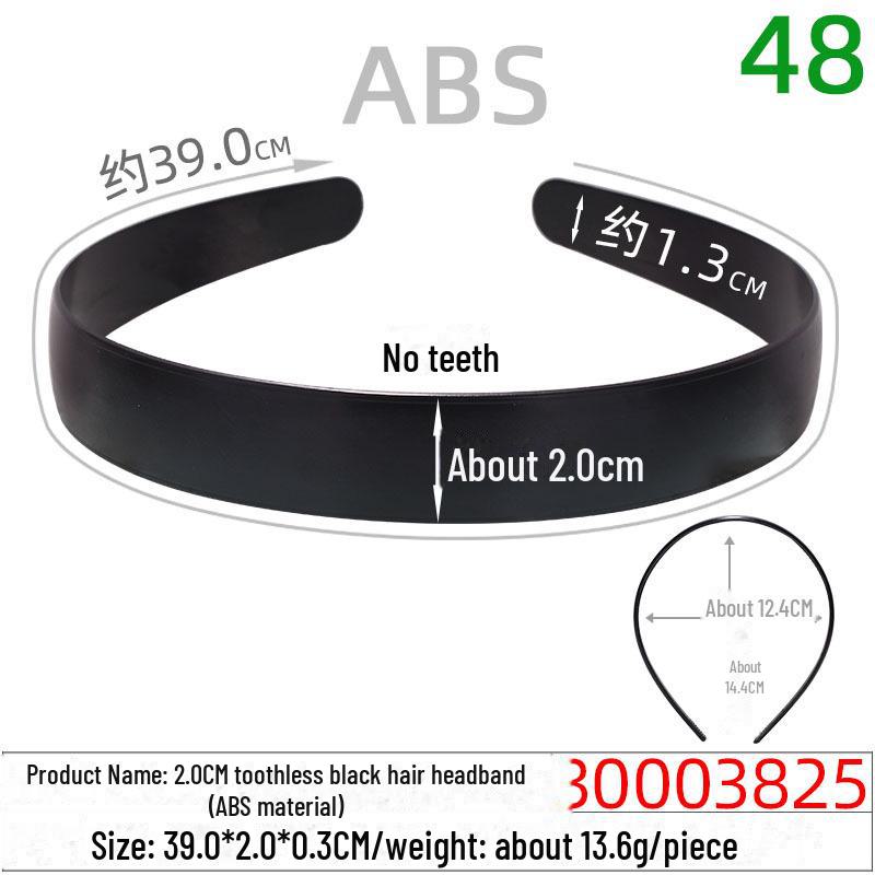 Handmade 2.5CM Toothless Black Hairband - PS Material Hair Accessory