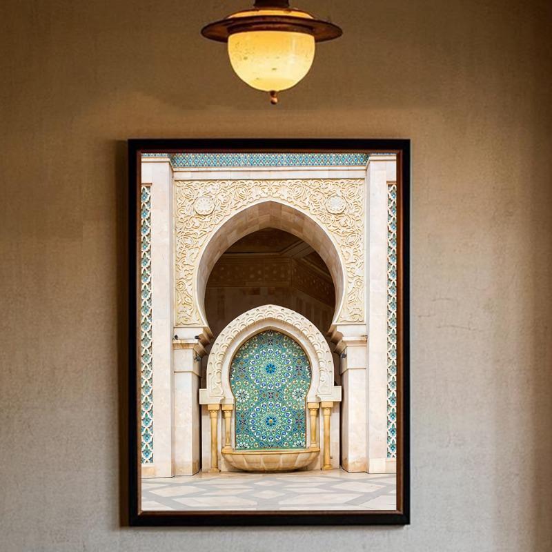 Morocco Door Arabic Poster HD art sticky wall waterproof home living room bedroom bar aesthetic decoration