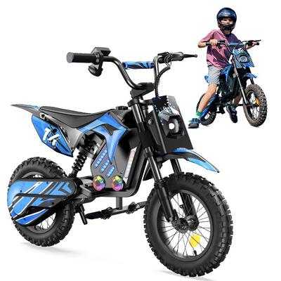 A14 Çocuk ELEKTRİKLİ DIRT BIKE 14 İnç 500W Motor 36V5.2Ah Batarya 20-22km Menzil Amortisör, Bluetooth LED Işıklar