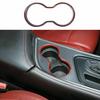 Interior Front Cup Holder Trim Cover for Dodge Challenger 15+ Red Carbon Grain