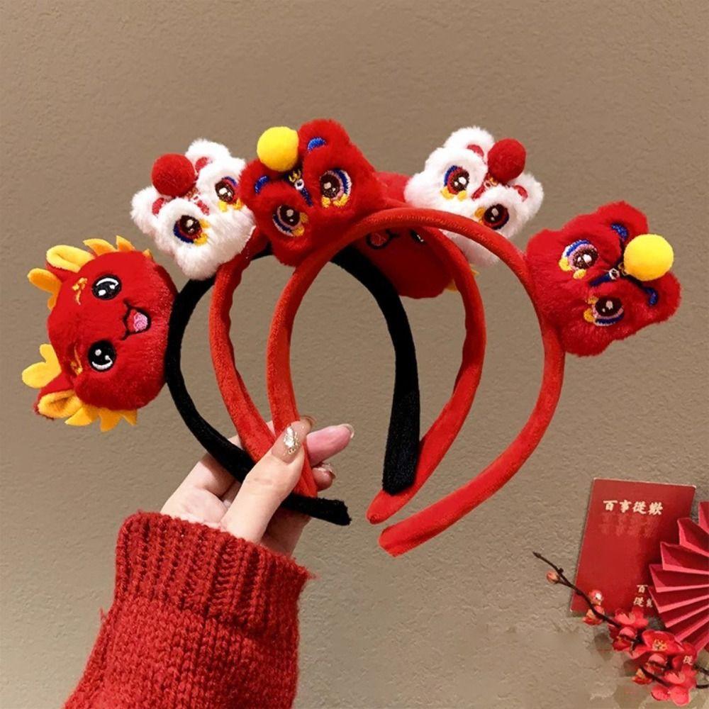 

Red Headwear Cloth Headpiece Cute Hair Band Party White Lion